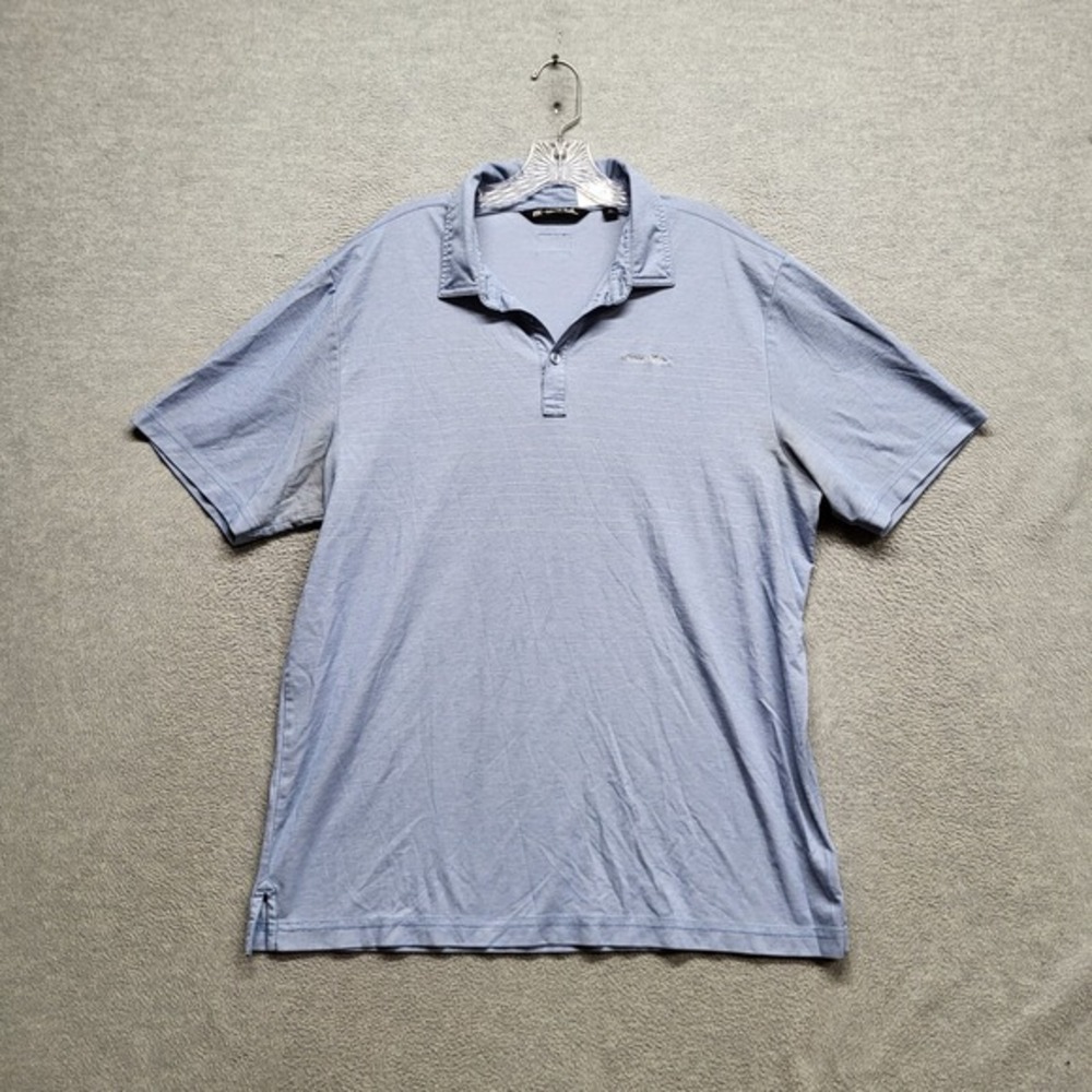 Travis Mathew Men Polo Shirt XL Blue Texas Flag Logo Embroidered Golf